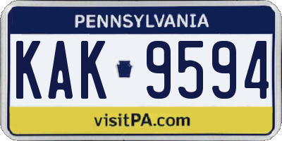 PA license plate KAK9594
