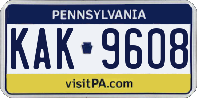 PA license plate KAK9608