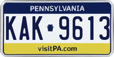 PA license plate KAK9613