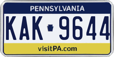 PA license plate KAK9644