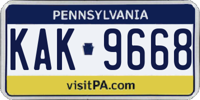 PA license plate KAK9668