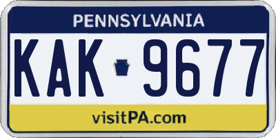PA license plate KAK9677