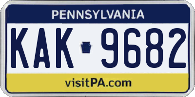PA license plate KAK9682