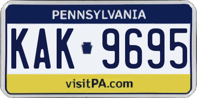 PA license plate KAK9695