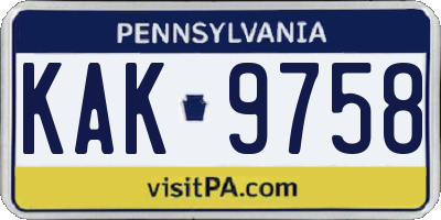 PA license plate KAK9758