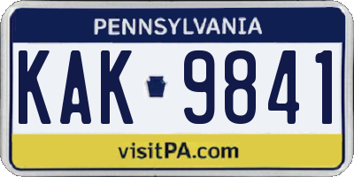 PA license plate KAK9841