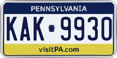 PA license plate KAK9930
