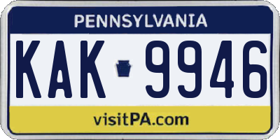 PA license plate KAK9946