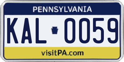 PA license plate KAL0059