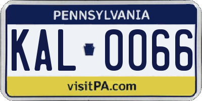 PA license plate KAL0066