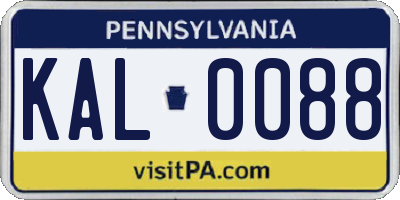 PA license plate KAL0088