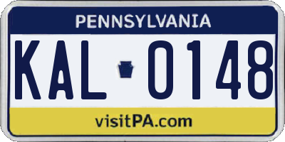 PA license plate KAL0148