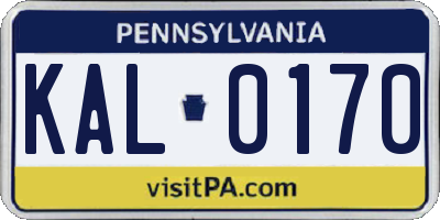 PA license plate KAL0170