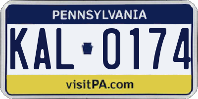 PA license plate KAL0174