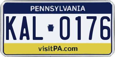 PA license plate KAL0176