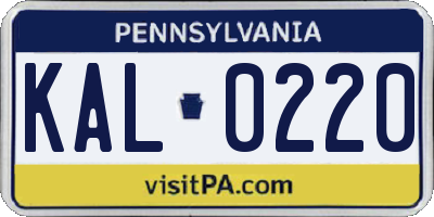 PA license plate KAL0220