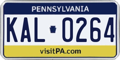 PA license plate KAL0264
