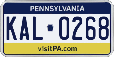 PA license plate KAL0268