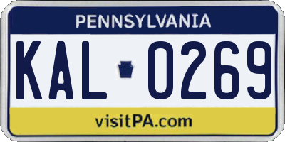 PA license plate KAL0269
