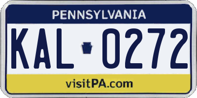 PA license plate KAL0272