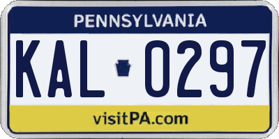 PA license plate KAL0297