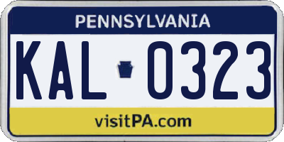 PA license plate KAL0323