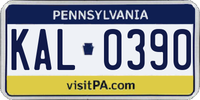 PA license plate KAL0390
