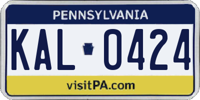 PA license plate KAL0424
