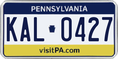 PA license plate KAL0427