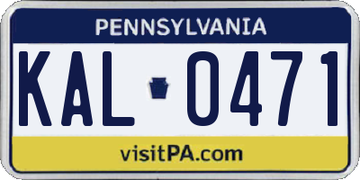 PA license plate KAL0471