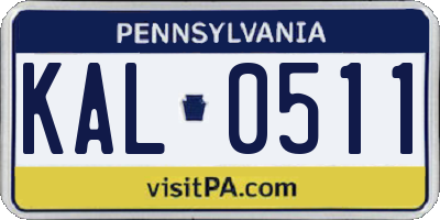 PA license plate KAL0511