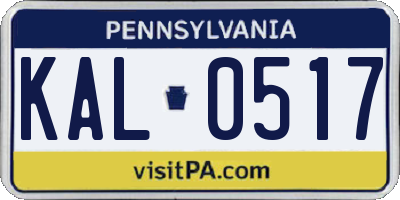 PA license plate KAL0517