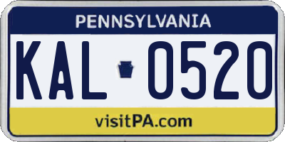 PA license plate KAL0520