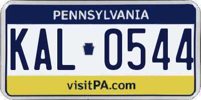 PA license plate KAL0544
