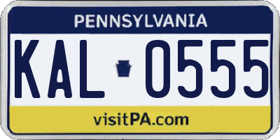 PA license plate KAL0555