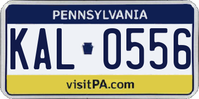 PA license plate KAL0556