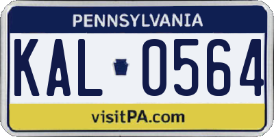 PA license plate KAL0564