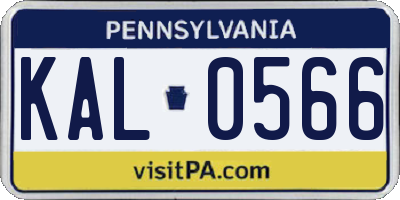 PA license plate KAL0566