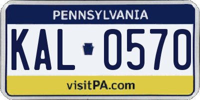 PA license plate KAL0570