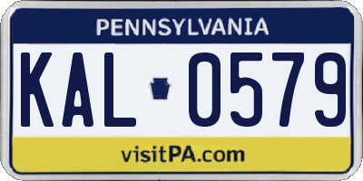 PA license plate KAL0579