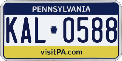 PA license plate KAL0588
