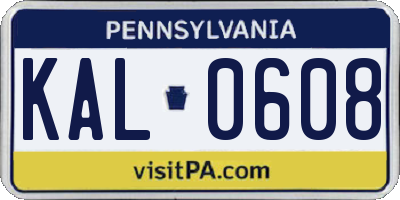 PA license plate KAL0608