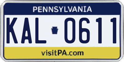 PA license plate KAL0611