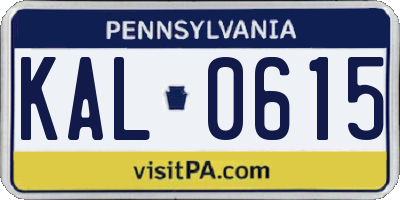 PA license plate KAL0615