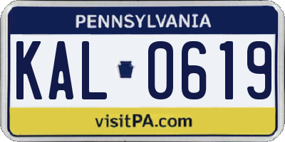 PA license plate KAL0619