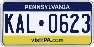PA license plate KAL0623