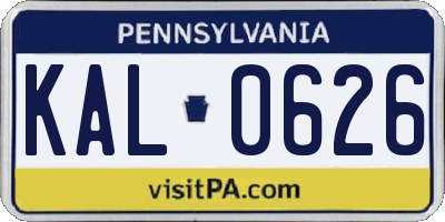 PA license plate KAL0626