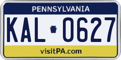 PA license plate KAL0627