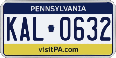 PA license plate KAL0632