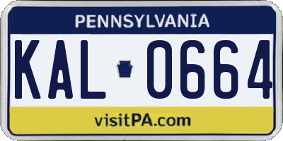 PA license plate KAL0664